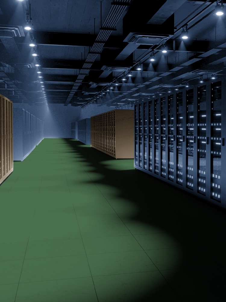 A data center interior.