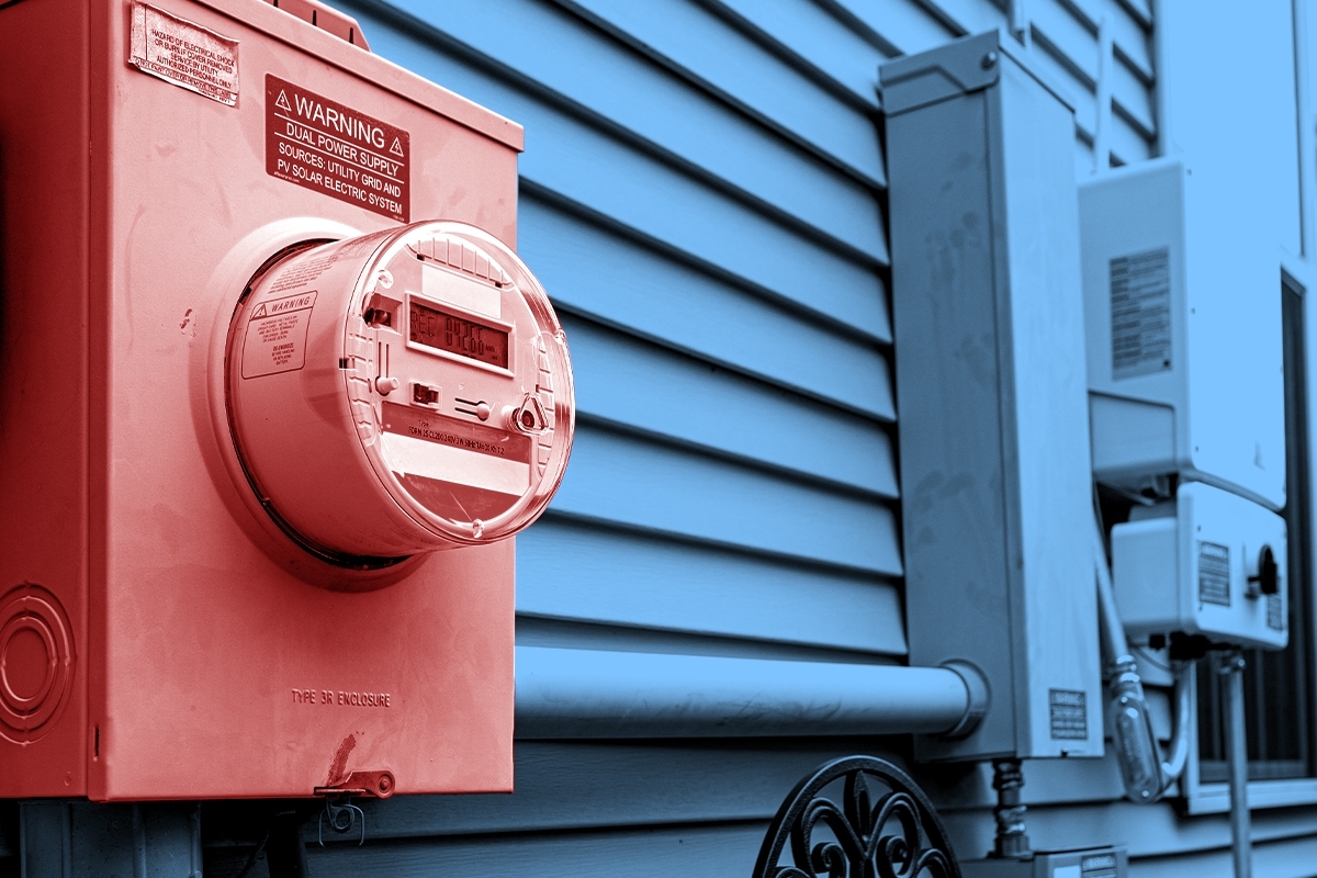 An electricity meter.