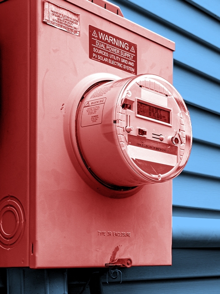 An electricity meter.