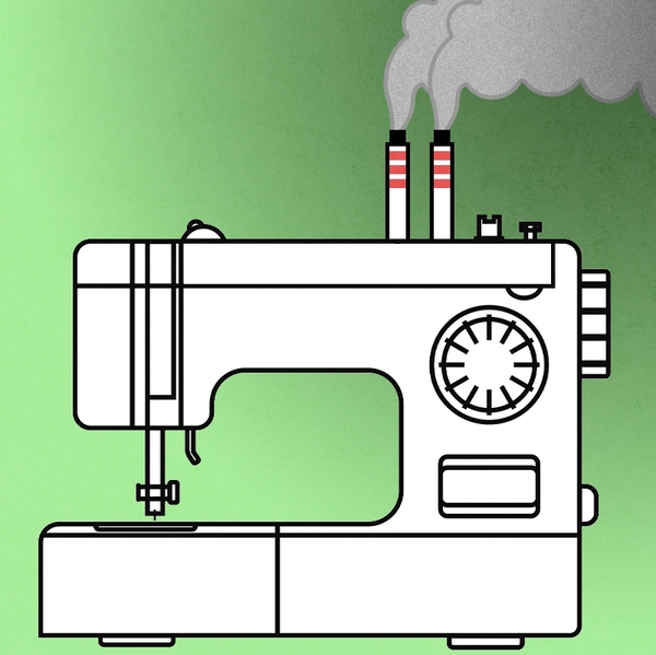 A polluting sewing machine.