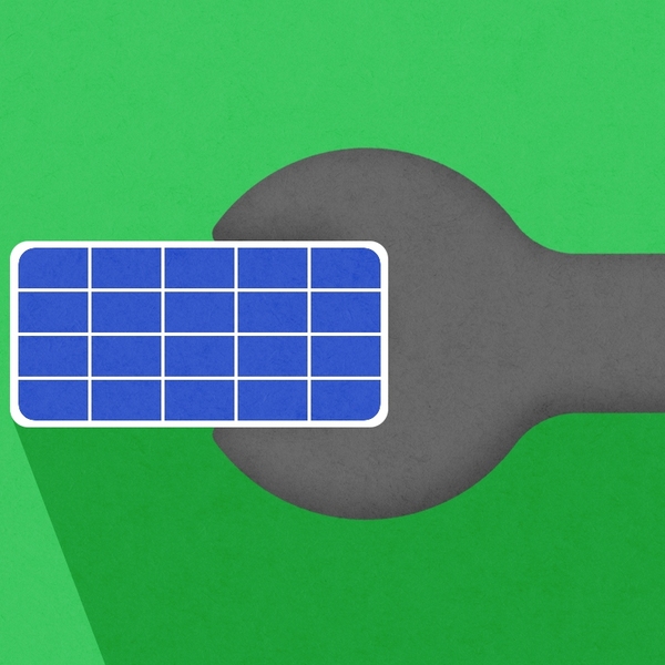 Fixing a solar panel.