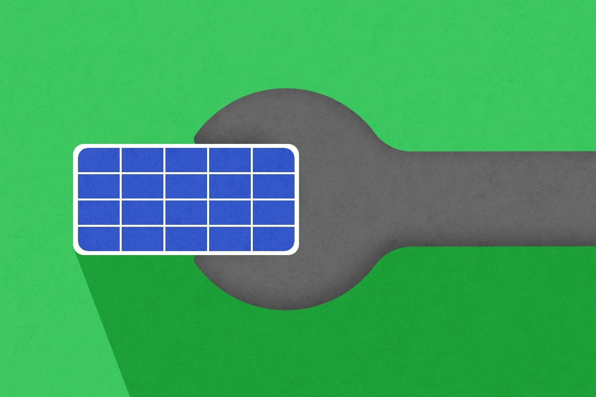 Fixing a solar panel.