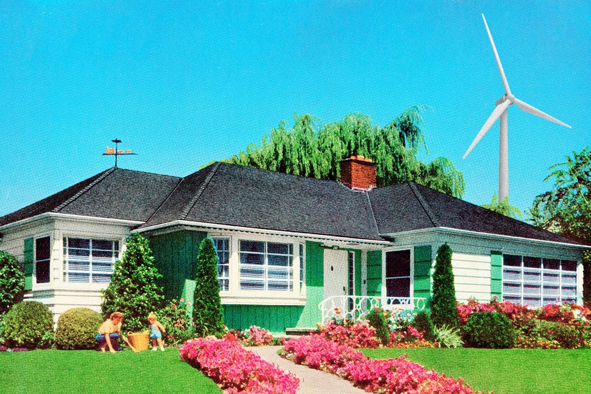 A suburban house.