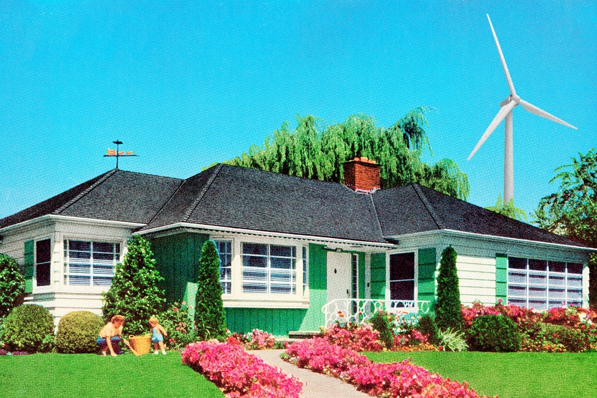 A suburban house.
