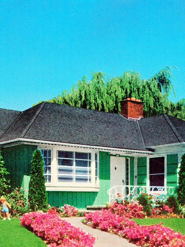 A suburban house.