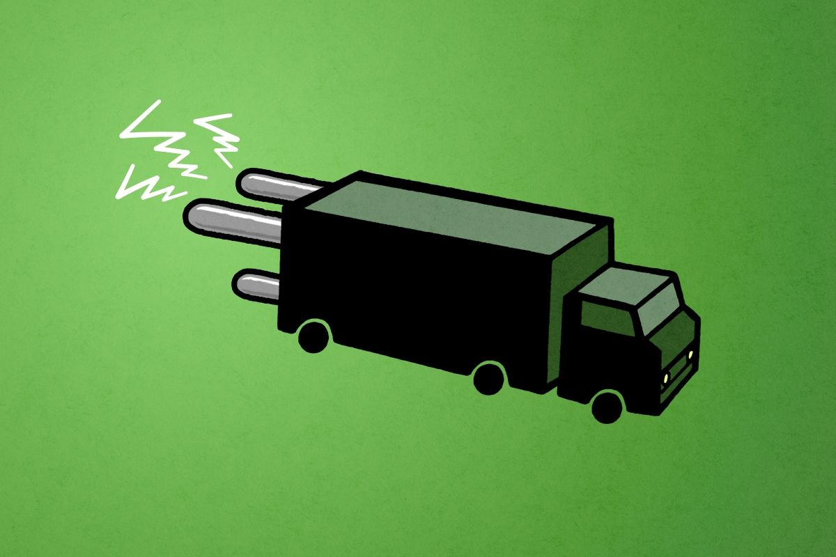 An electric truck.
