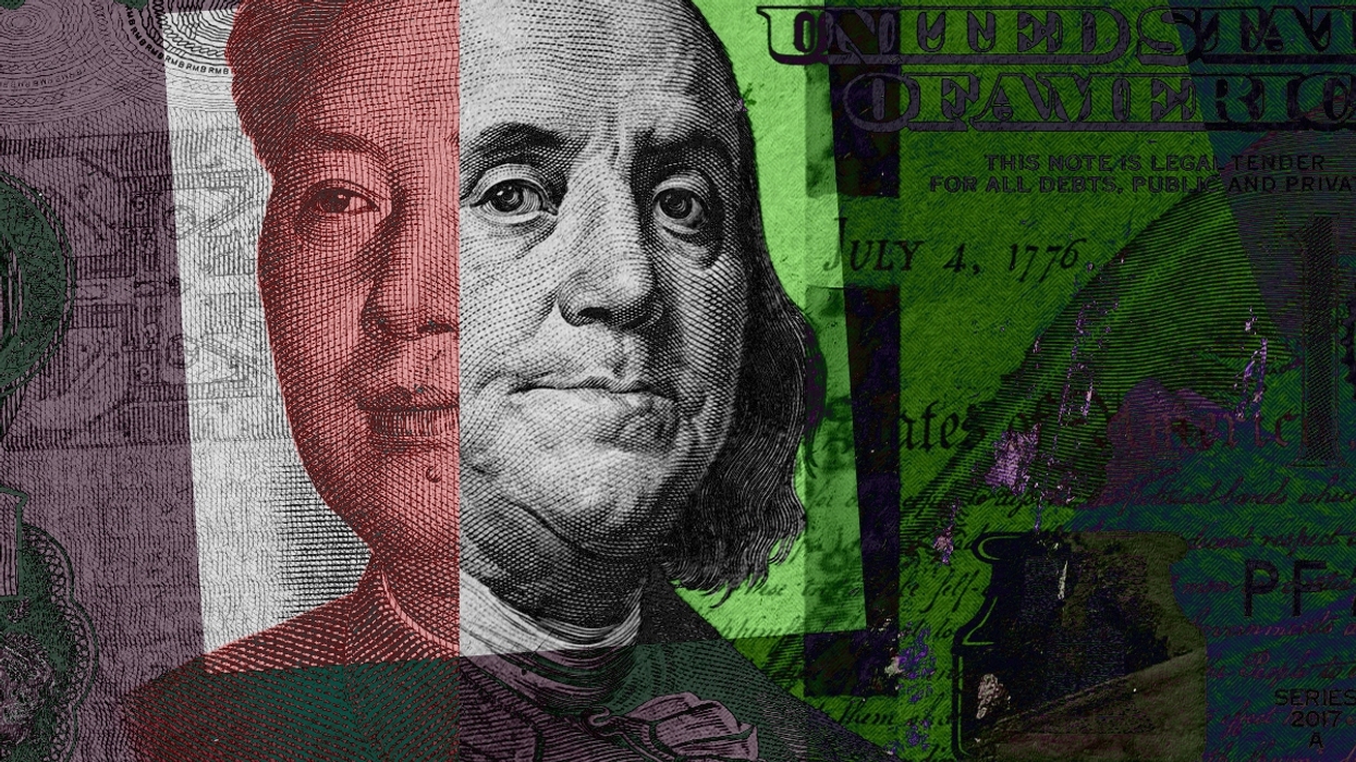 A dollar and a yuan.