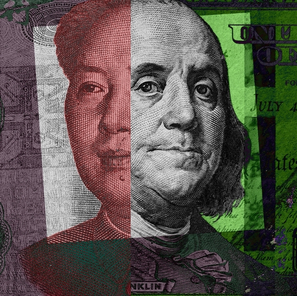 A dollar and a yuan.