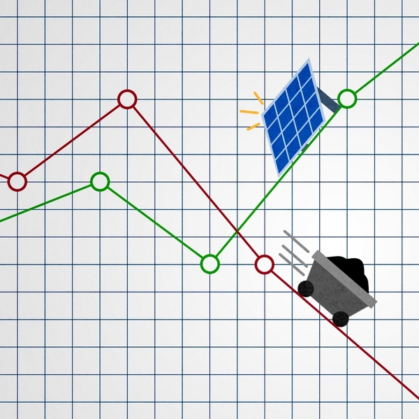 Coal going down, solar going up.