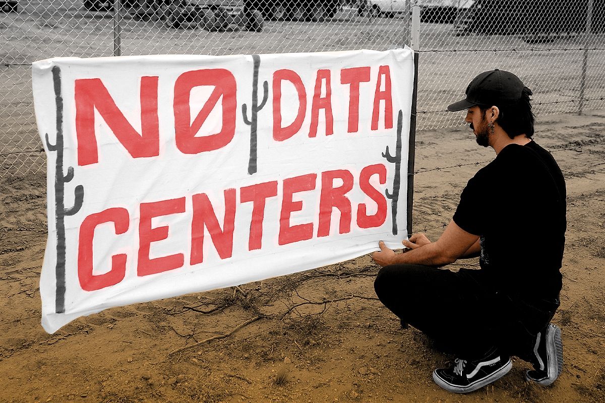 A data center protester.