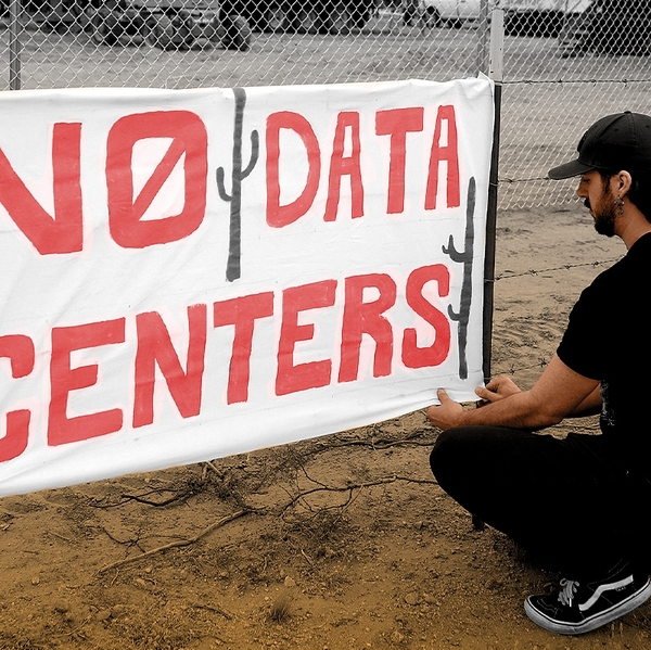 A data center protester.
