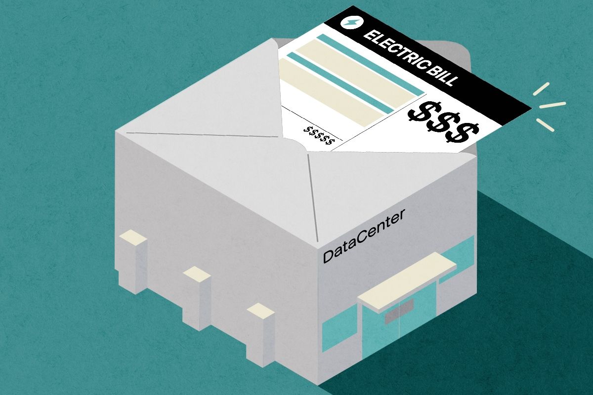 A data center and an electric bill.