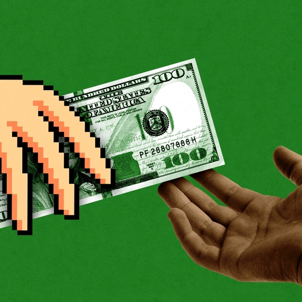 AI giving money to humans.