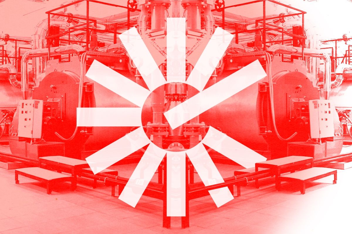 Entech's logo and boilers.