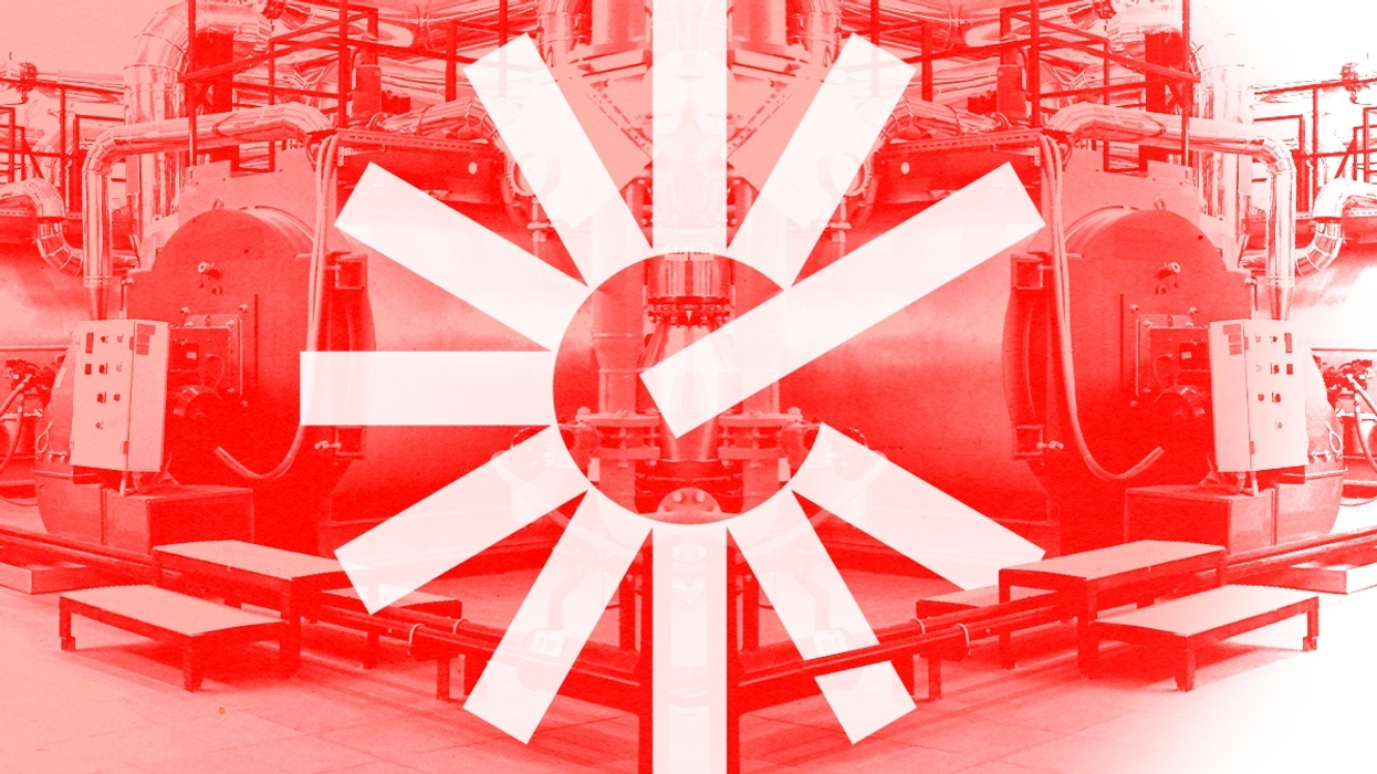 Entech's logo and boilers.