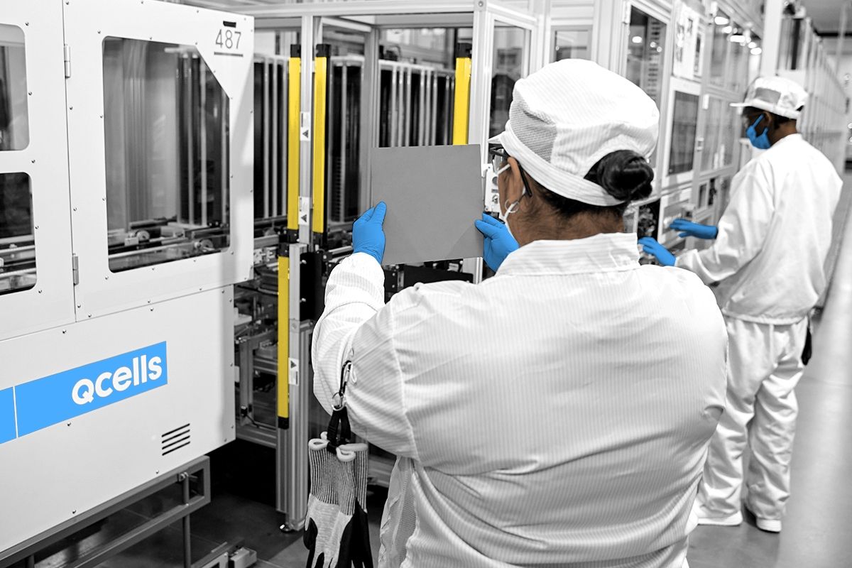 Qcells workers.