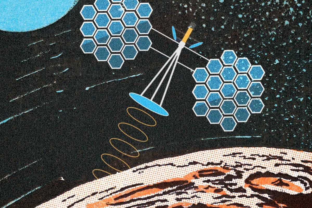 Solar panels in space.