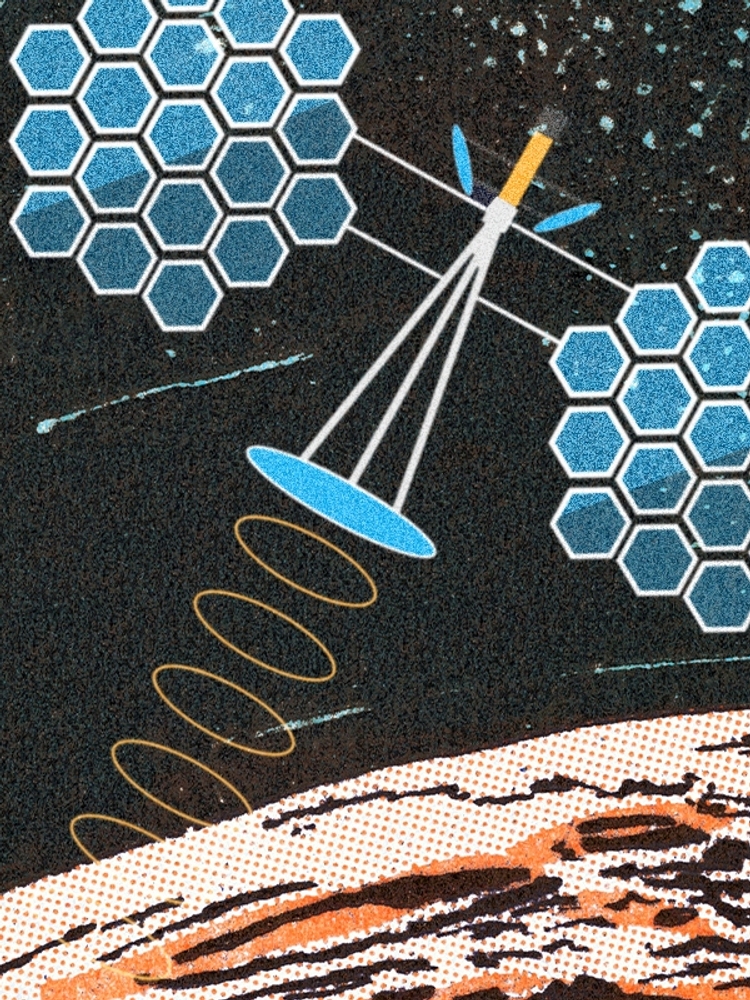 Solar panels in space.