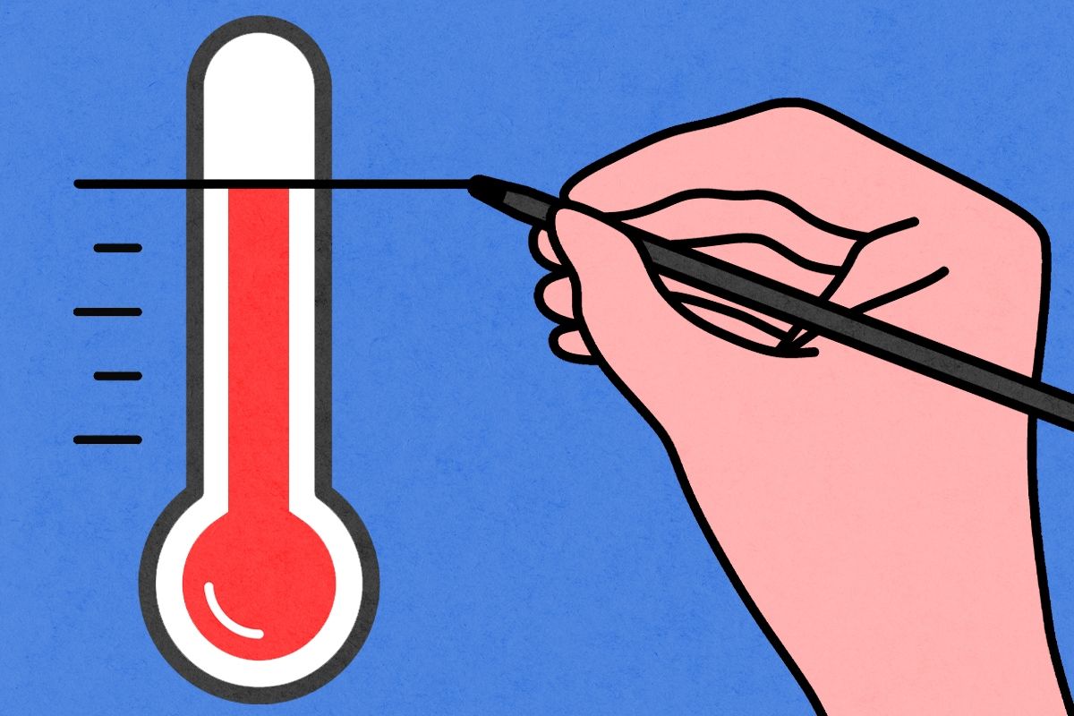 Drawing a line on eighty degrees.