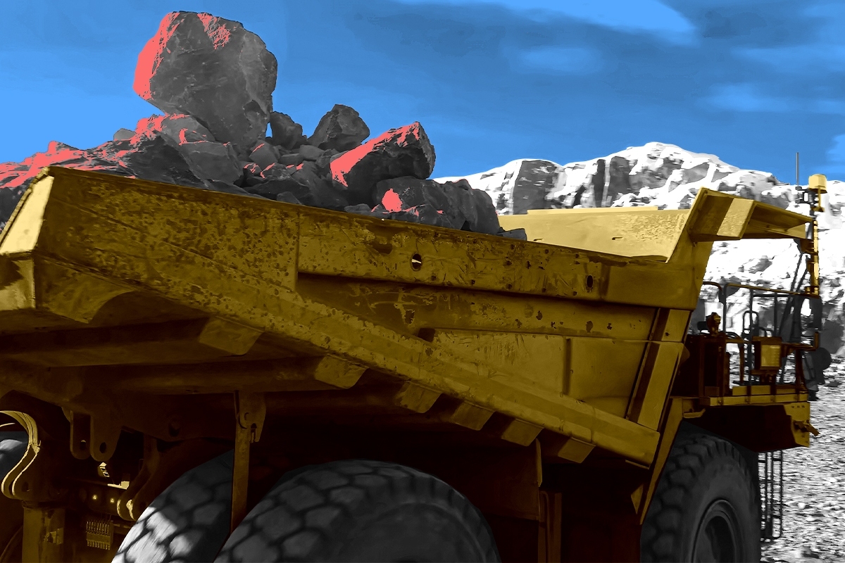A mining truck.