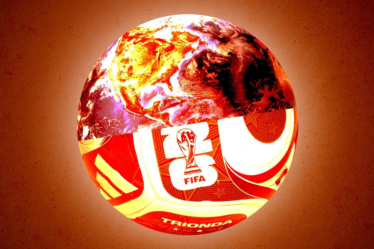 A soccer ball and Earth.