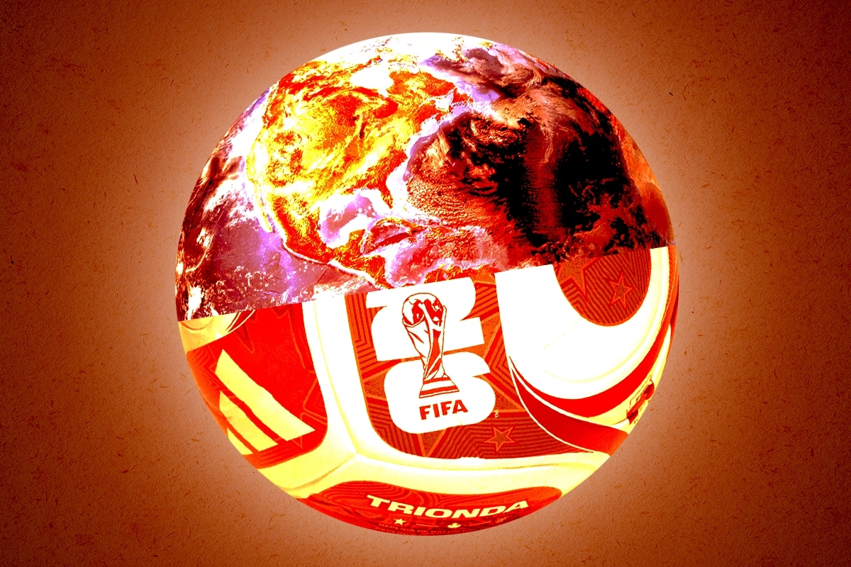 A soccer ball and Earth.