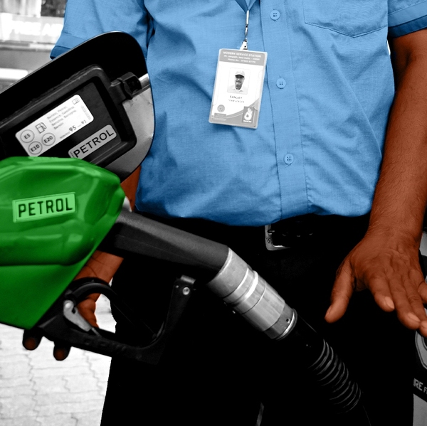 A petrol station.