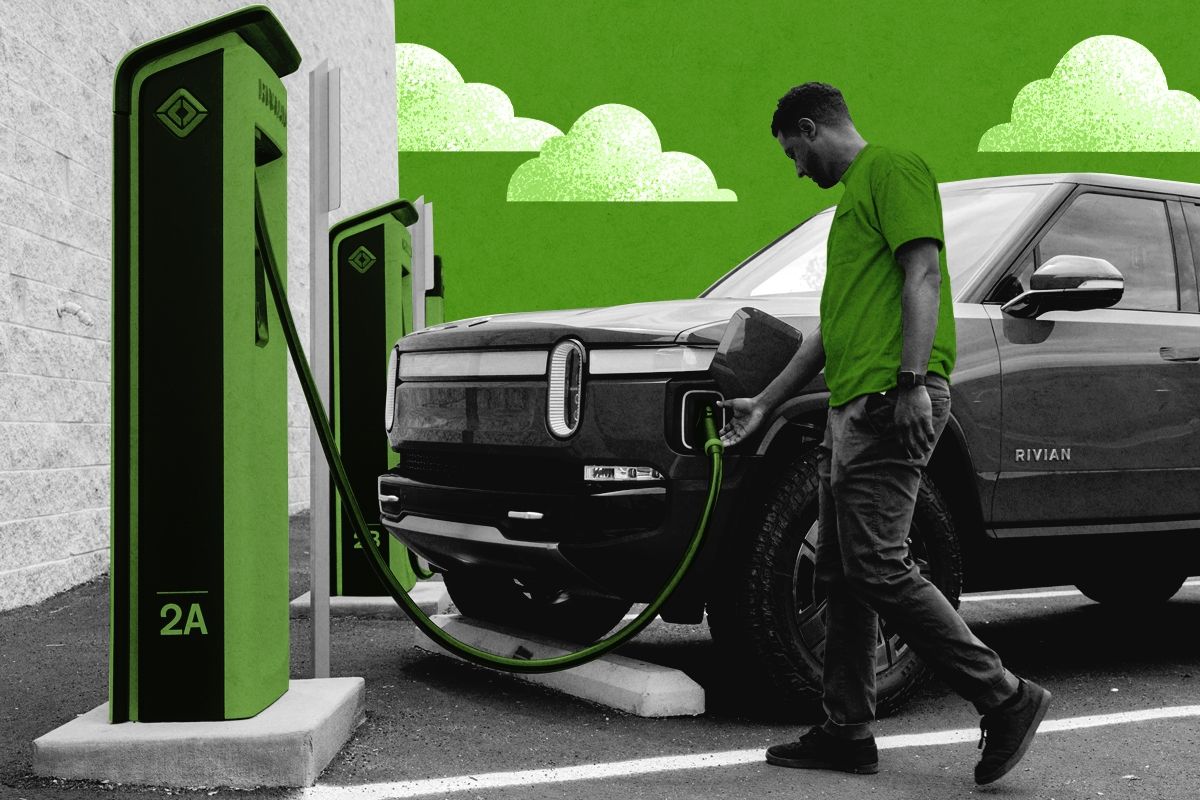 Charging a Rivian.