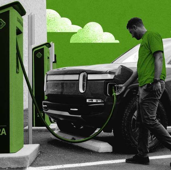 Charging a Rivian.