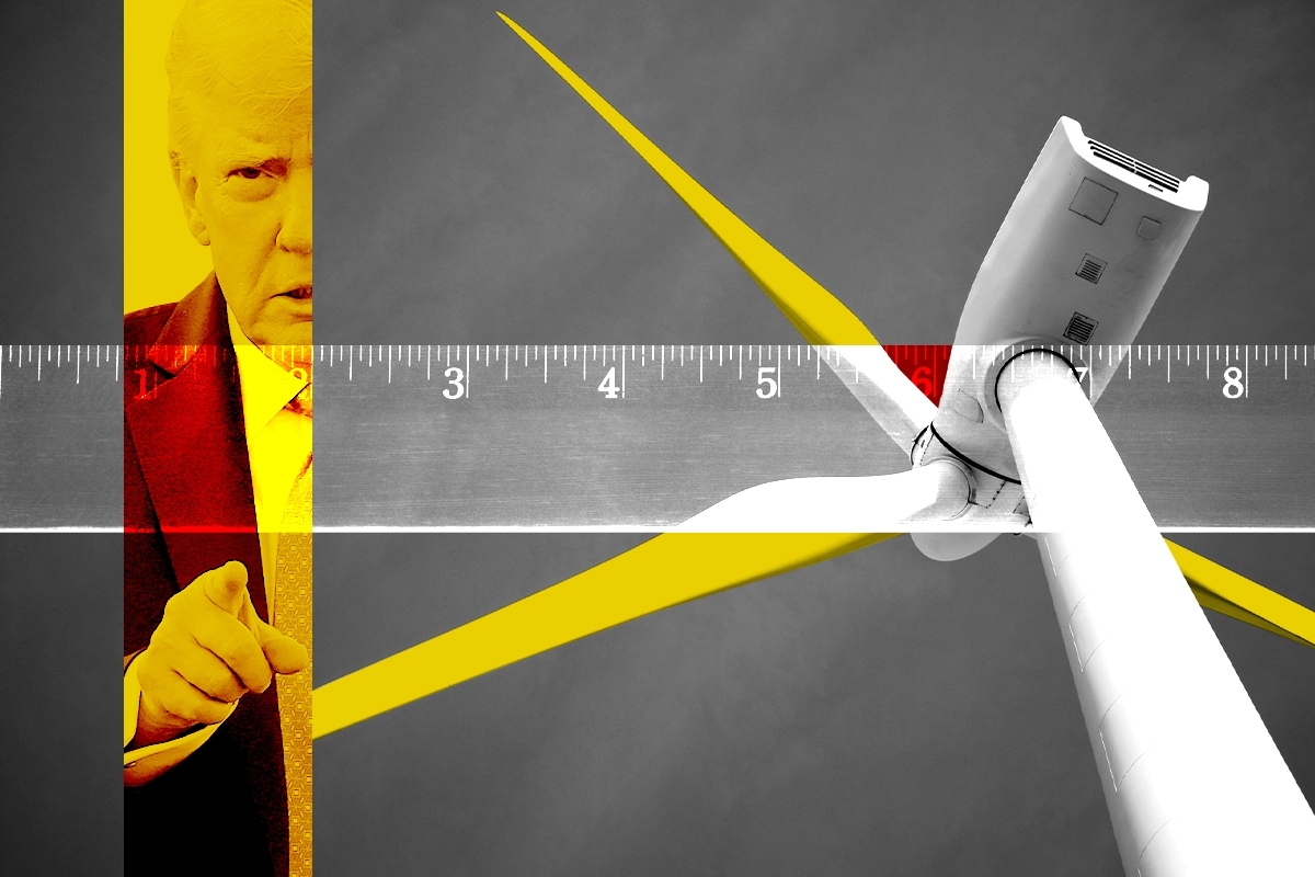 Donald Trump and a wind turbine.