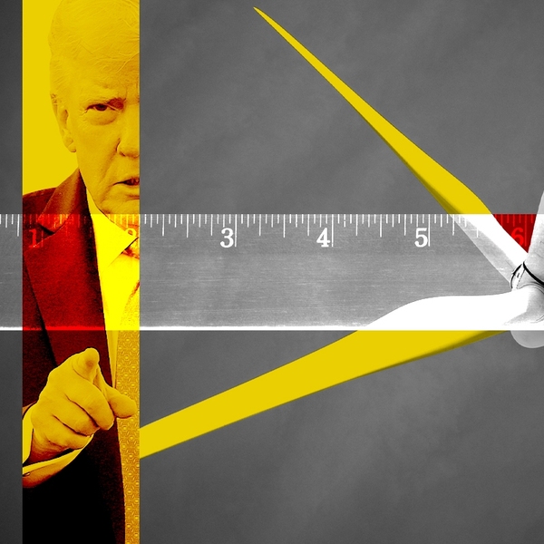Donald Trump and a wind turbine.