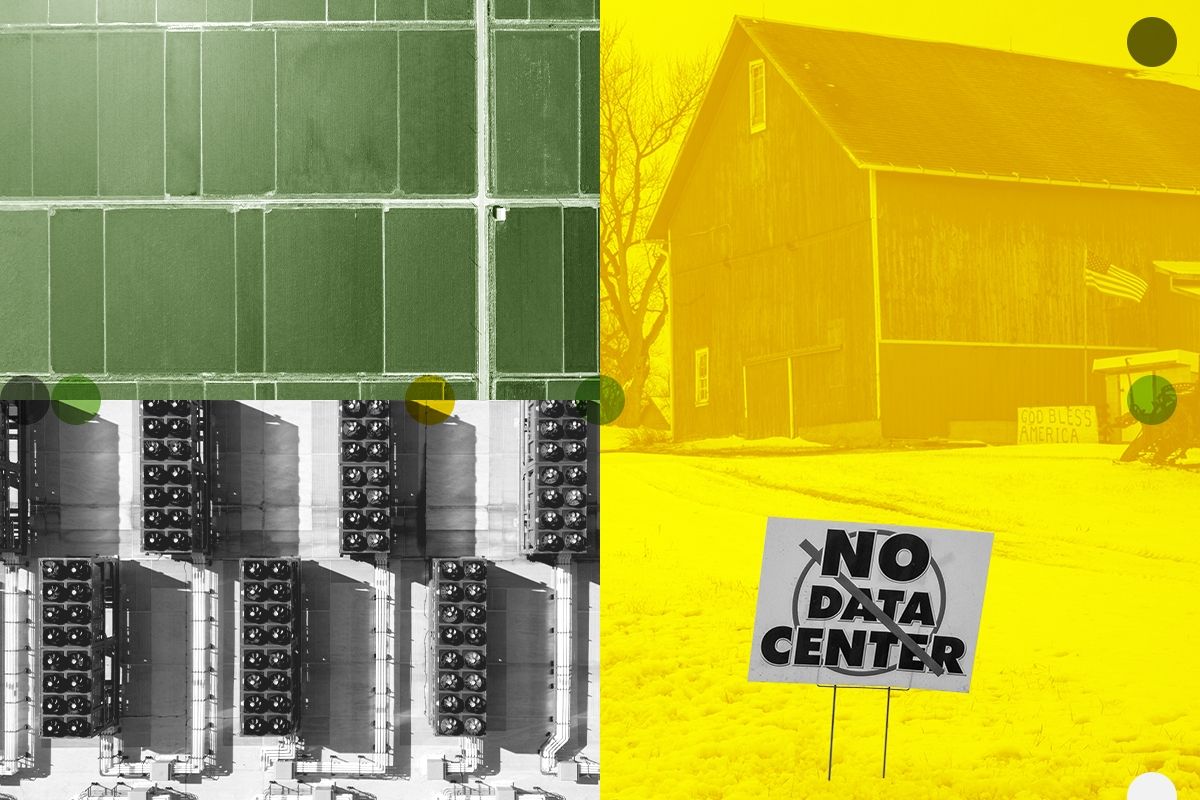 A data center and a farm.