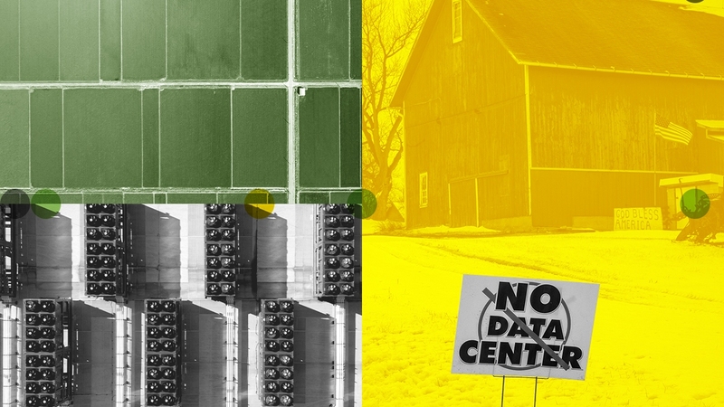 A data center and a farm.