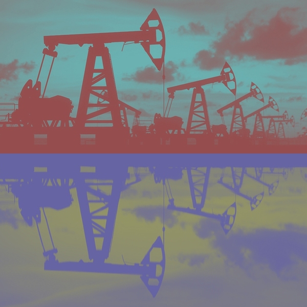 Oil derricks.