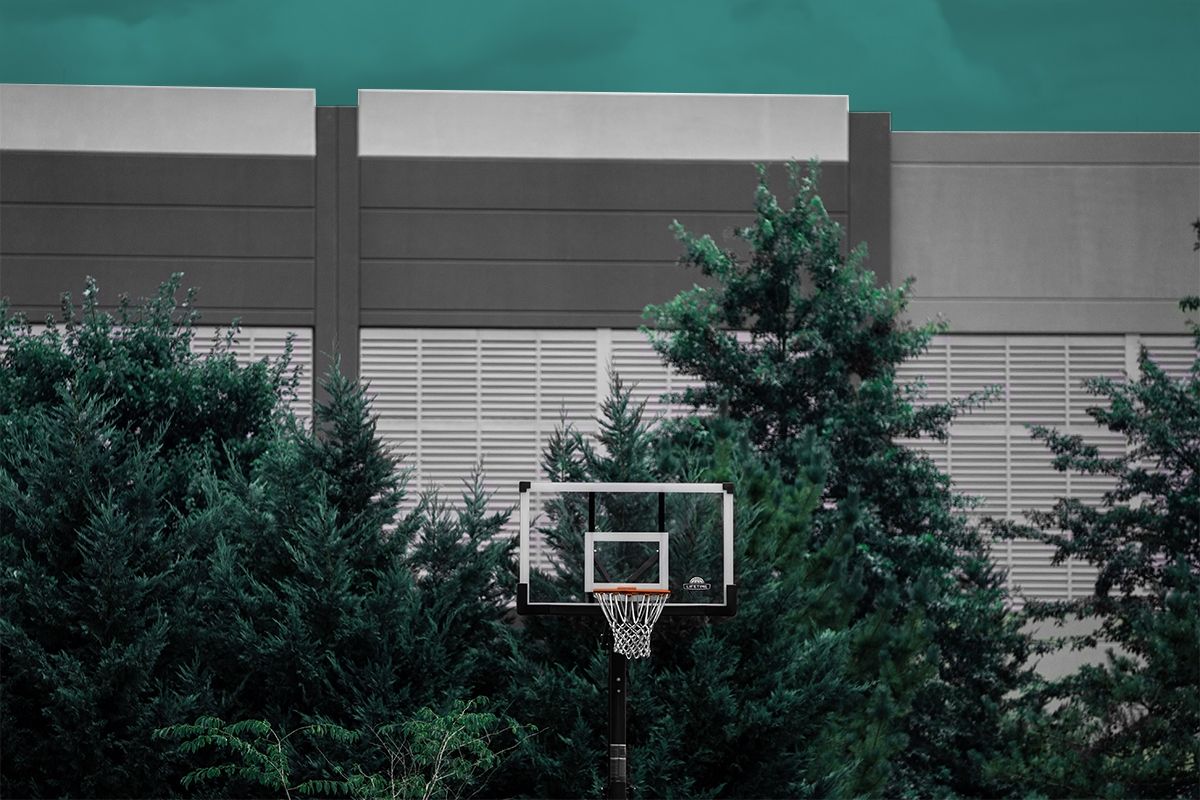 A basketball hoop and a data center.