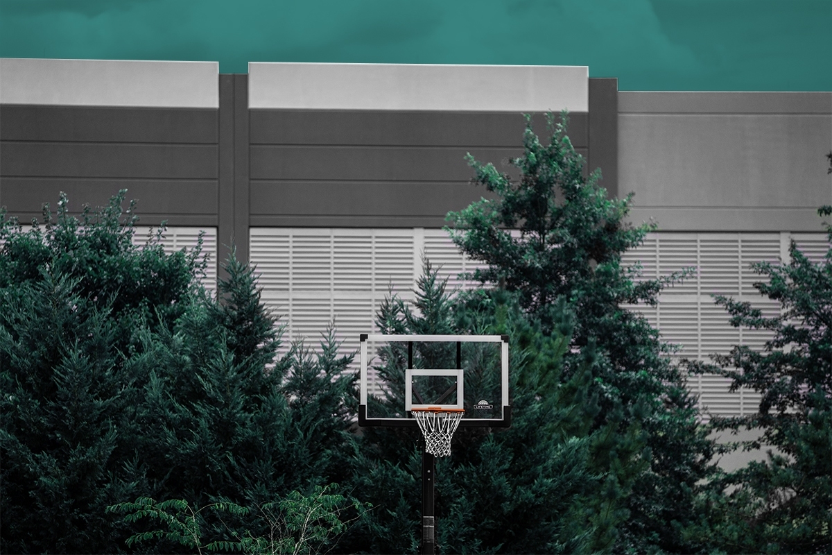A basketball hoop and a data center.