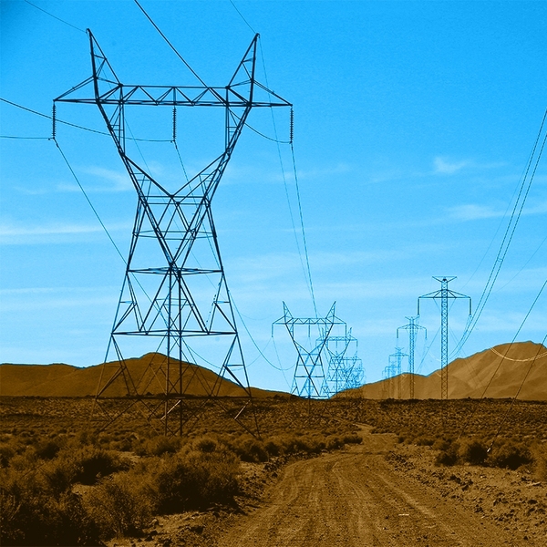 Electricity pylons.
