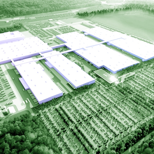 A rendering of Rivian's Georgia plant.