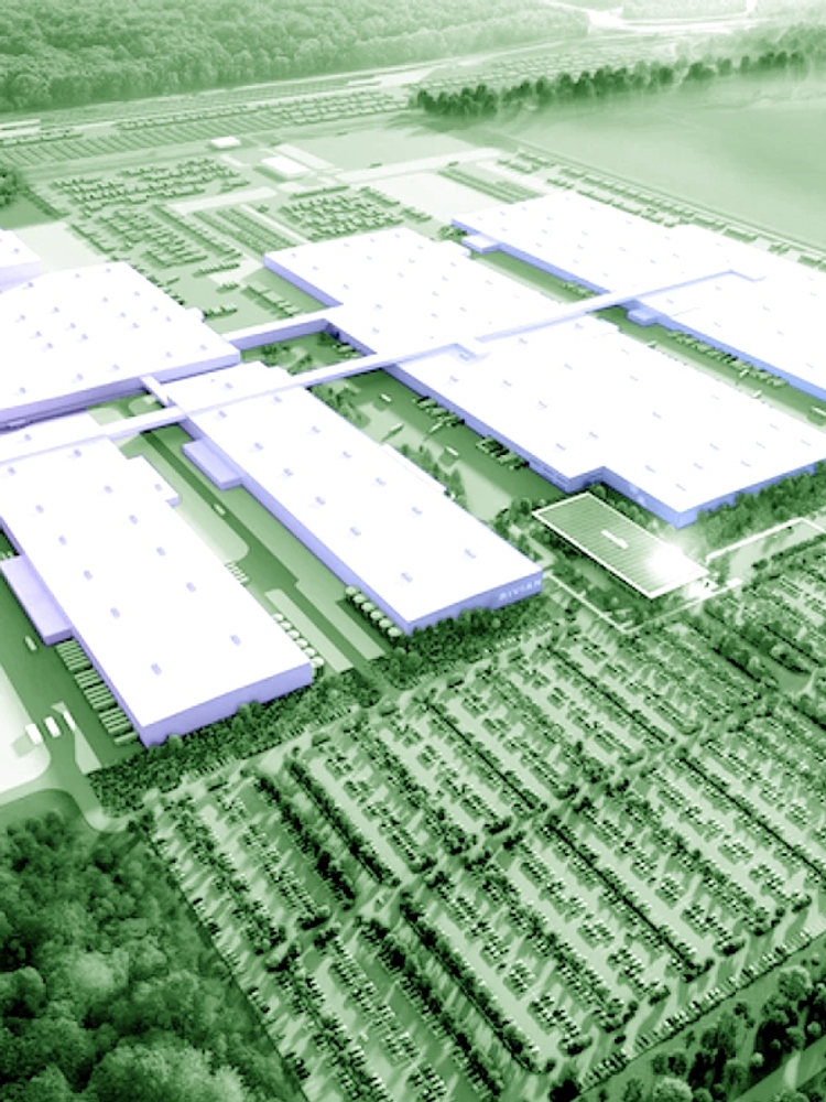 A rendering of Rivian's Georgia plant.