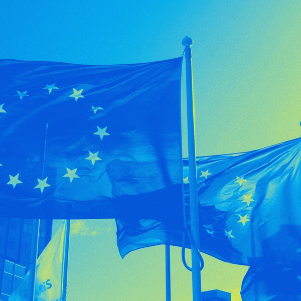 Flags of the European Union.