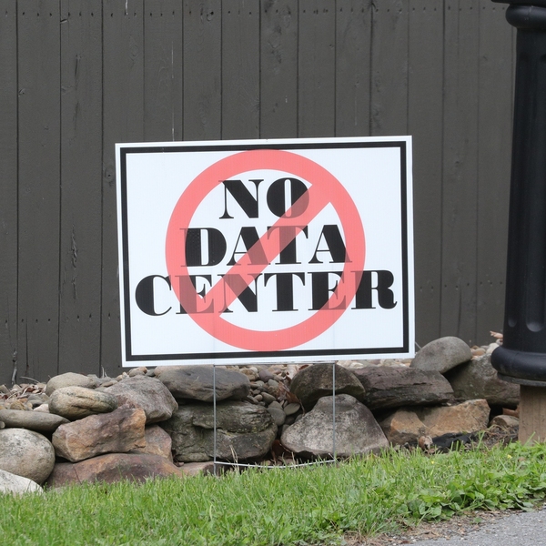 Data center sign.