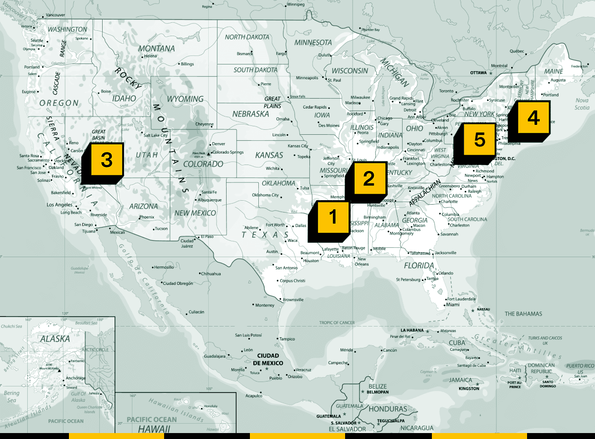 Map of data center and renewable energy fights. 