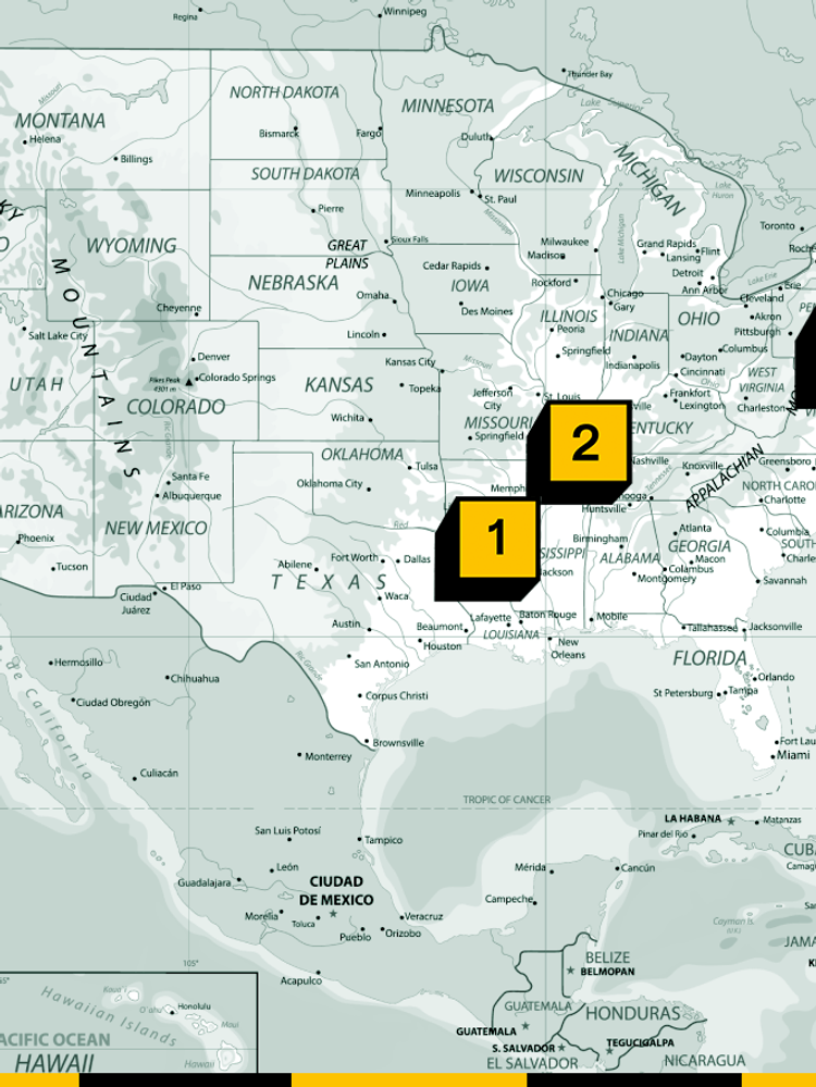 Map of data center and renewable energy fights.