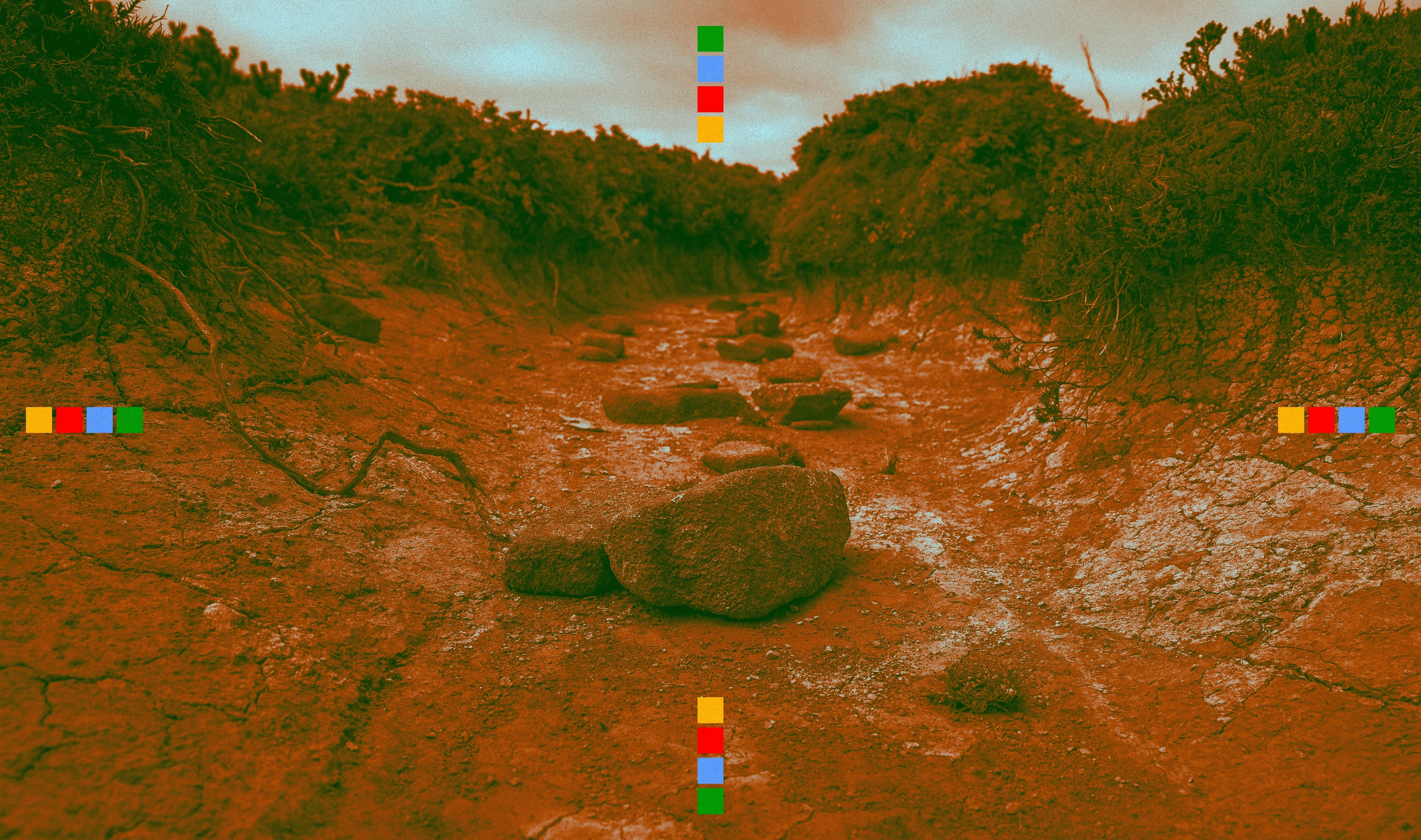 Dry riverbed.