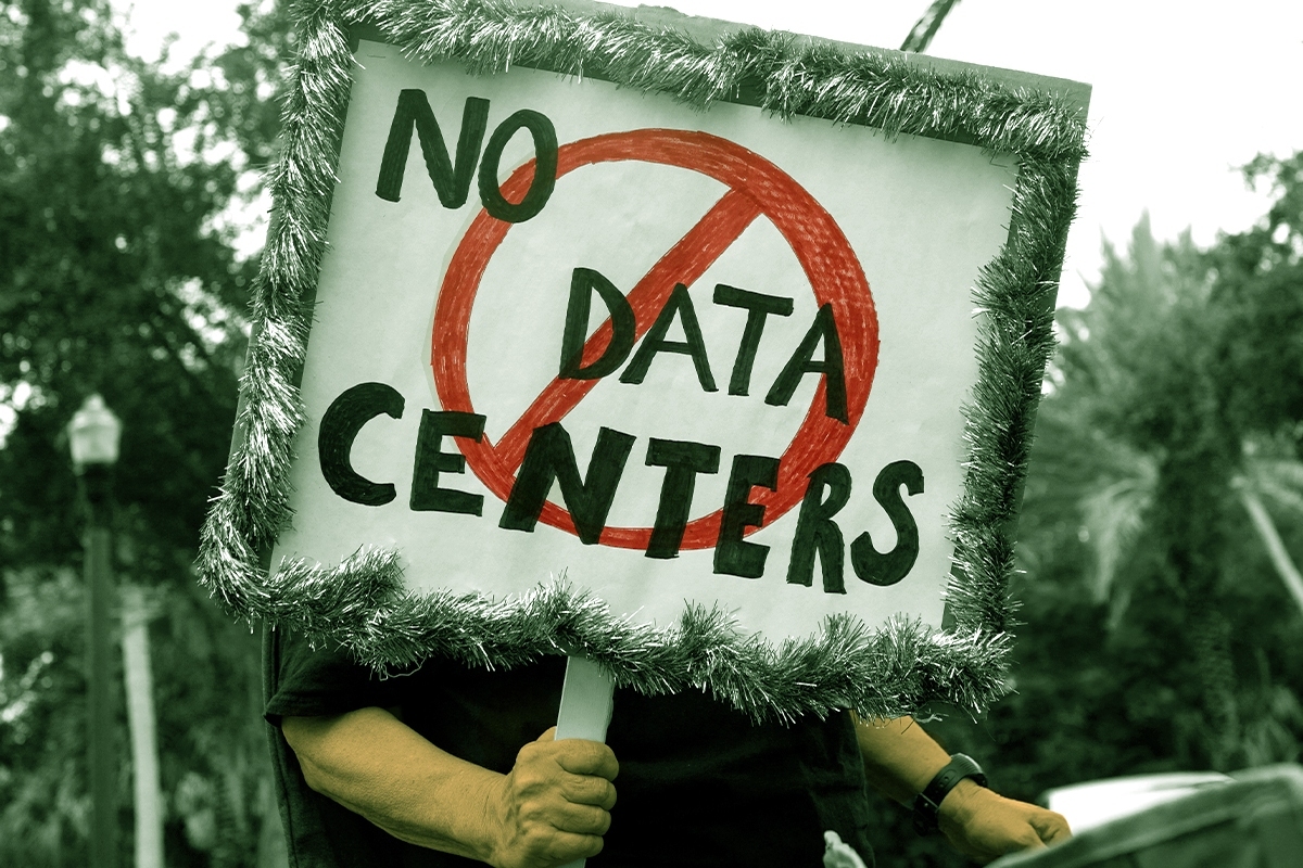 A data center protester.