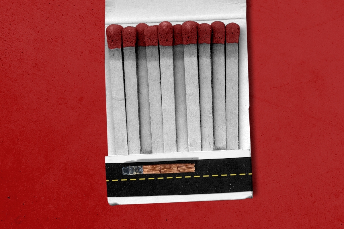 A matchbook and a truck.