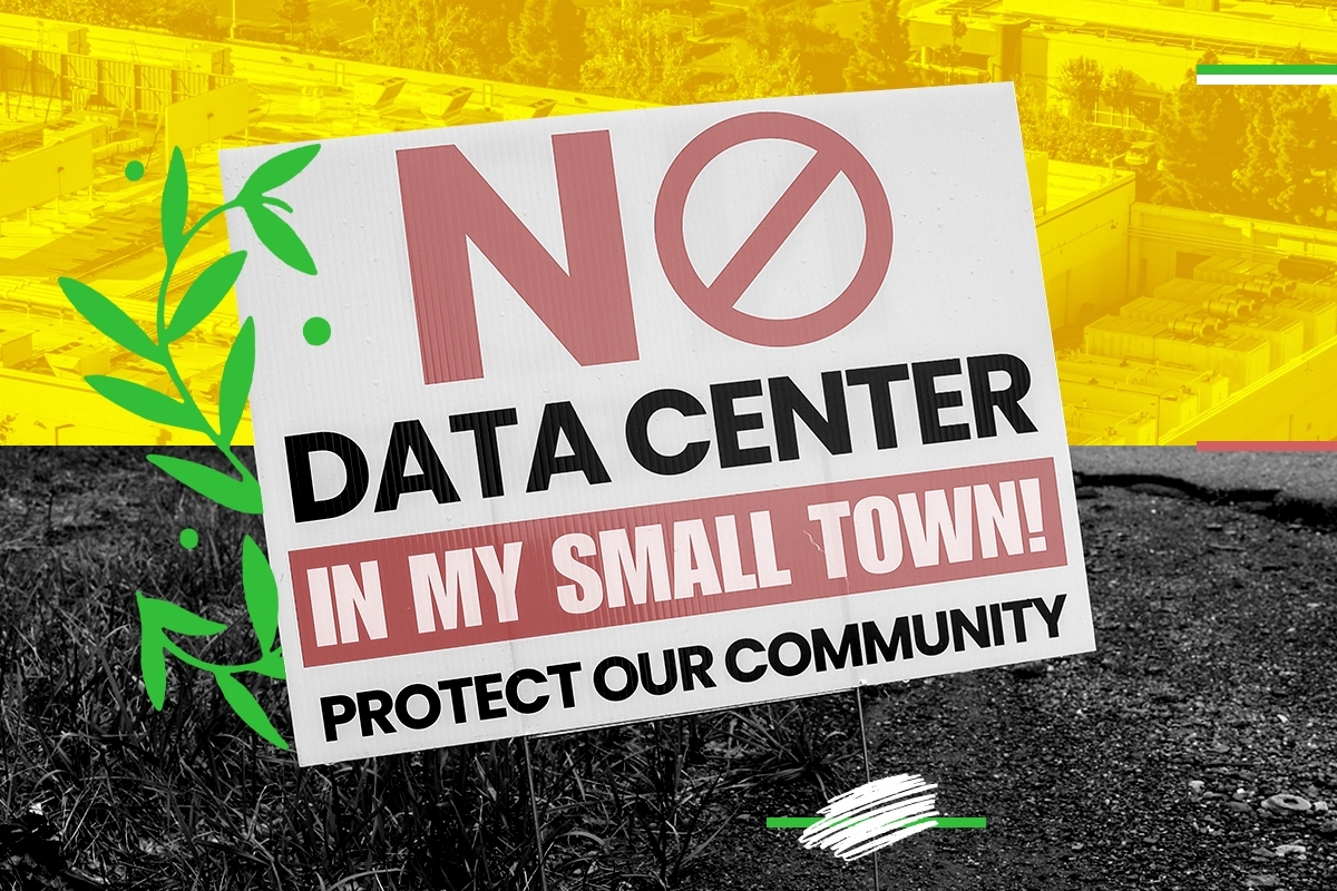 An anti-data-center sign.