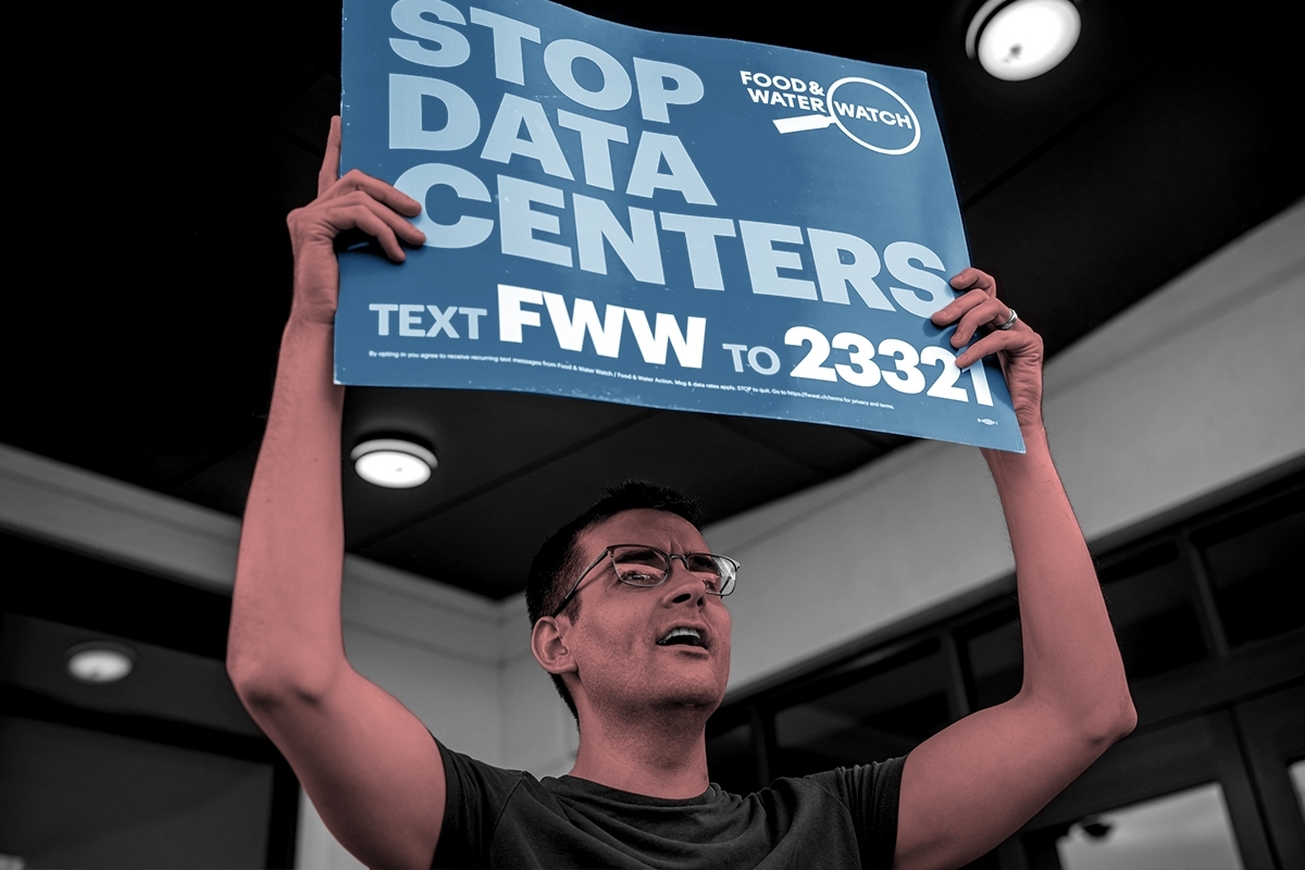 A data center protester.