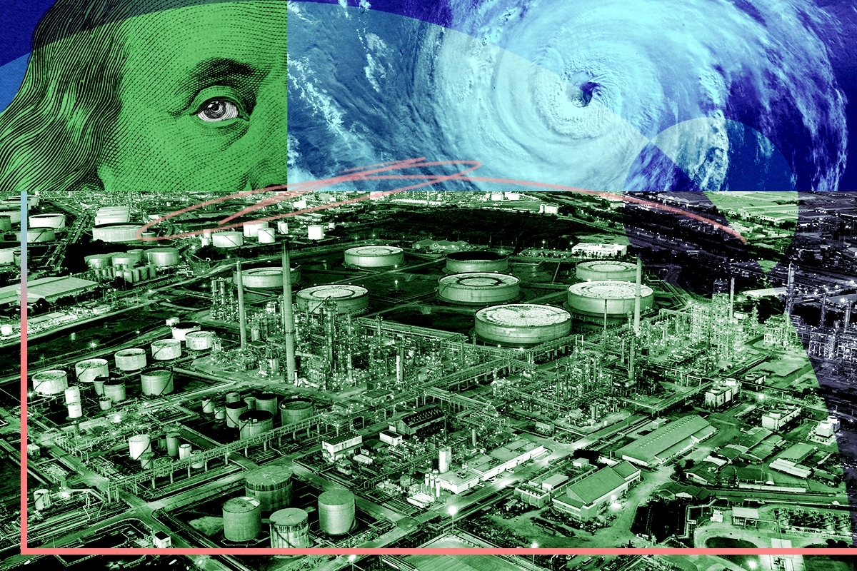 A refinery and a hurricane.
