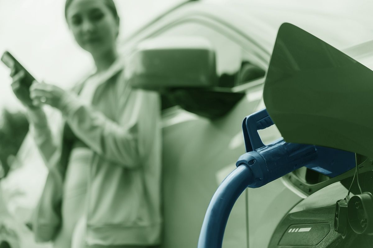 Charging an EV.